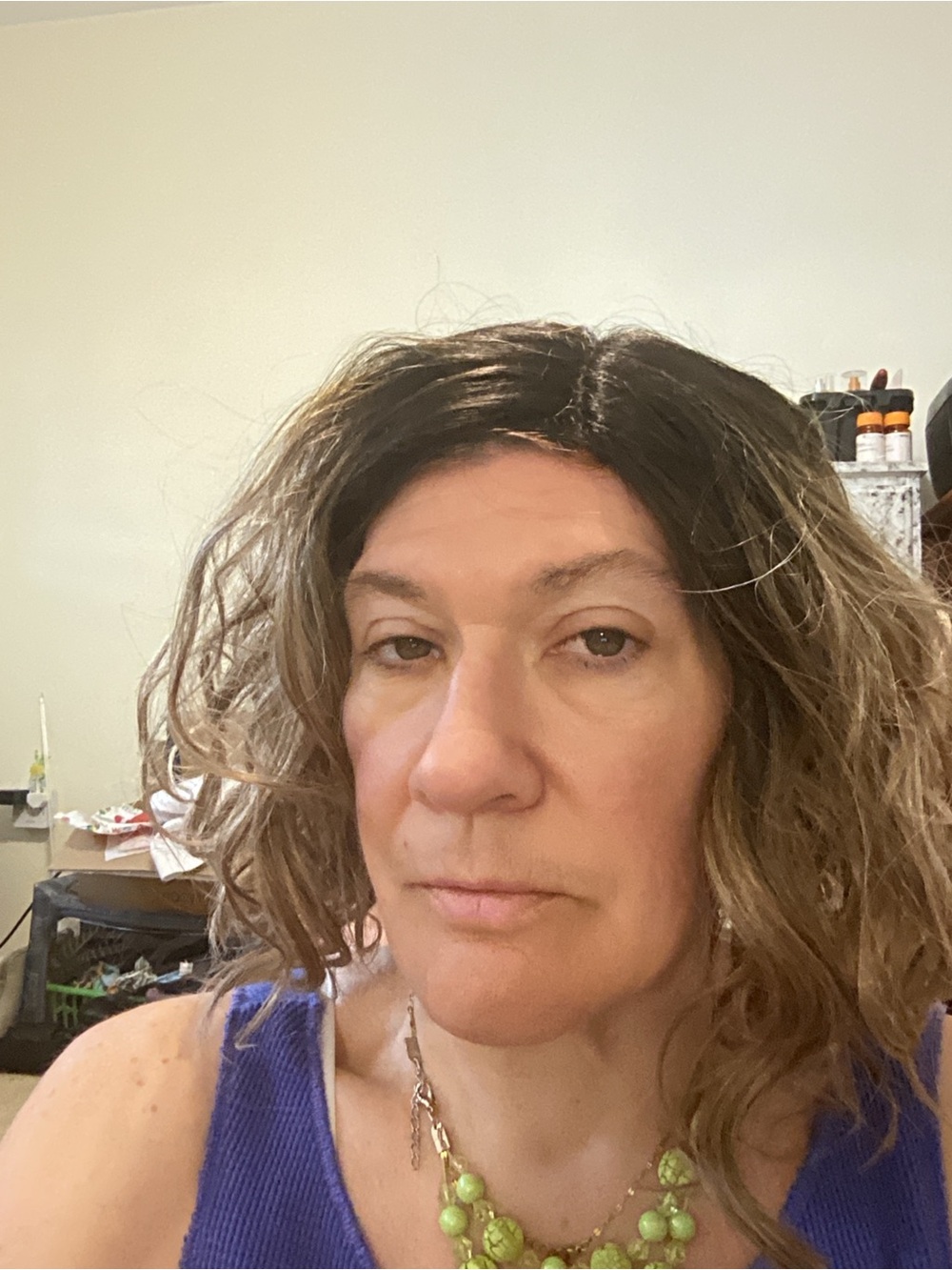 Natural Look Brown Ombre Short Curly Wig - Unbranded